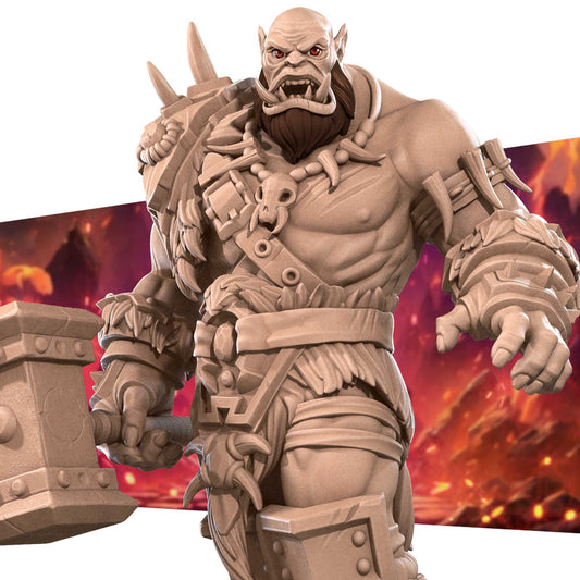 Orc Warchief | TABLETOP SCALE | D&D TTRPG Miniature | Bite the Bullet | Unpainted, Unplated Resin 8k