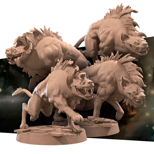 Hyenas | TABLETOP SCALE | D&D TTRPG Miniature | Bite the Bullet