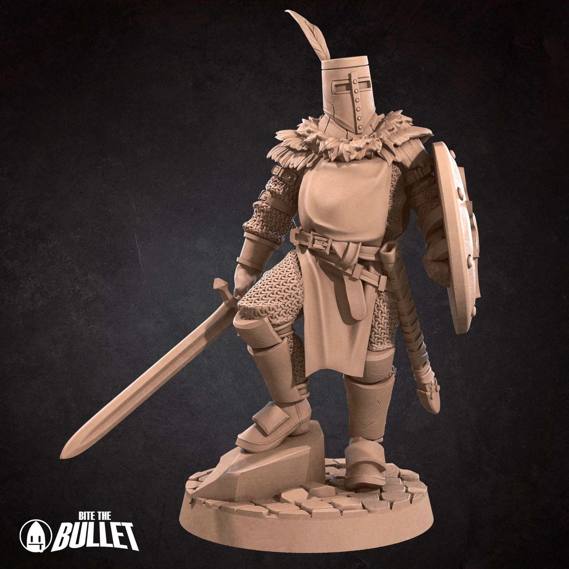Bullet Dark Souls, Sunlight Knight | TABLETOP SCALE | D&D TTRPG Miniature | Bite the Bullet