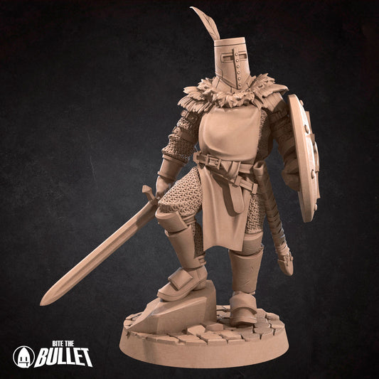 Bullet Dark Souls, Sunlight Knight | TABLETOP SCALE | D&D TTRPG Miniature | Bite the Bullet