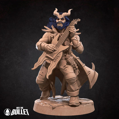 Tiefling Bard, Male | TABLETOP SCALE | D&D TTRPG Miniature | Bite the Bullet | Unpainted, Unplated Resin 8k