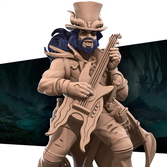 Tiefling Bard, Male | TABLETOP SCALE | D&D TTRPG Miniature | Bite the Bullet | Unpainted, Unplated Resin 8k