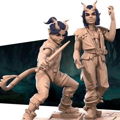 Tiefling Children | TABLETOP SCALE | D&D TTRPG Miniature | Bite the Bullet | Unpainted, Unplated Resin 8k