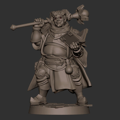 Tiefling Cleric | TABLETOP SCALE | D&D TTRPG Miniature | Bite the Bullet | Unpainted, Unplated Resin 8k