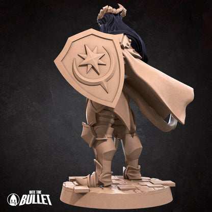 Tiefling Paladin | TABLETOP SCALE | D&D TTRPG Miniature | Bite the Bullet | Unpainted, Unplated Resin 8k