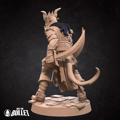 Tiefling Rogue | TABLETOP SCALE | D&D TTRPG Miniature | Bite the Bullet | Unpainted, Unplated Resin 8k