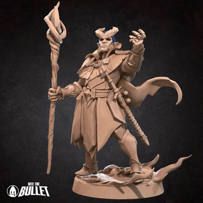 Tiefling Warlock | TABLETOP SCALE | D&D TTRPG Miniature | Bite the Bullet | Unpainted, Unplated Resin 8k