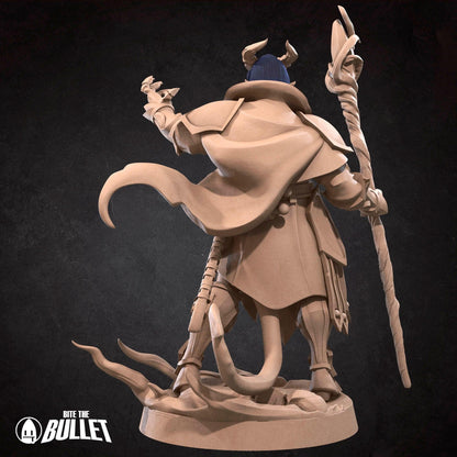 Tiefling Warlock | TABLETOP SCALE | D&D TTRPG Miniature | Bite the Bullet | Unpainted, Unplated Resin 8k