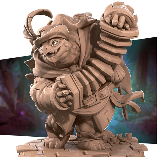 Tortle Bard | TTRPG Miniature | Bite the Bullet | Unpainted, Unplated Resin 8k