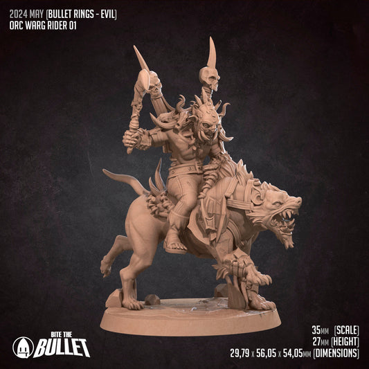 Bullet Rings, Warg Riders | TABLETOP SCALE | TTRPG Miniature | Bite the Bullet | Unpainted, Unplated Resin 8k