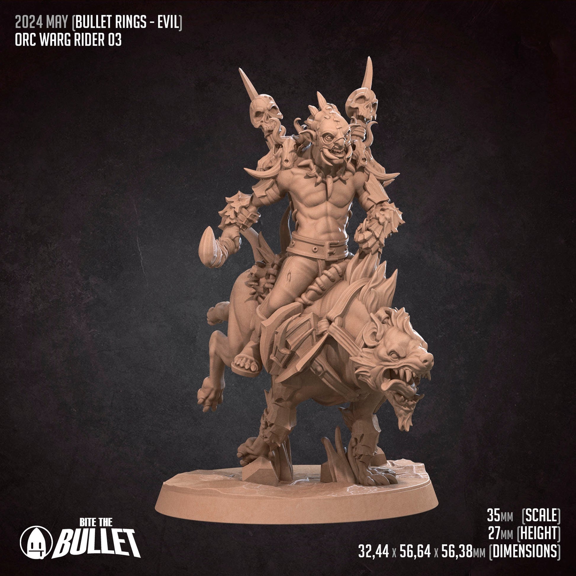Bullet Rings, Warg Riders | TABLETOP SCALE | TTRPG Miniature | Bite the Bullet | Unpainted, Unplated Resin 8k