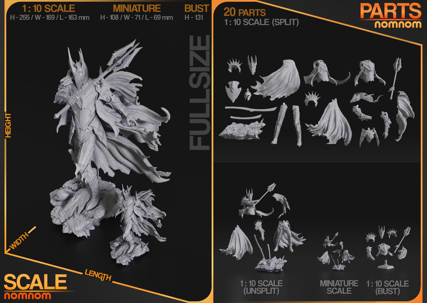 Dark Lord | Resin Garage Kit Figure Movie Book Fan Art | Nomnom Figures