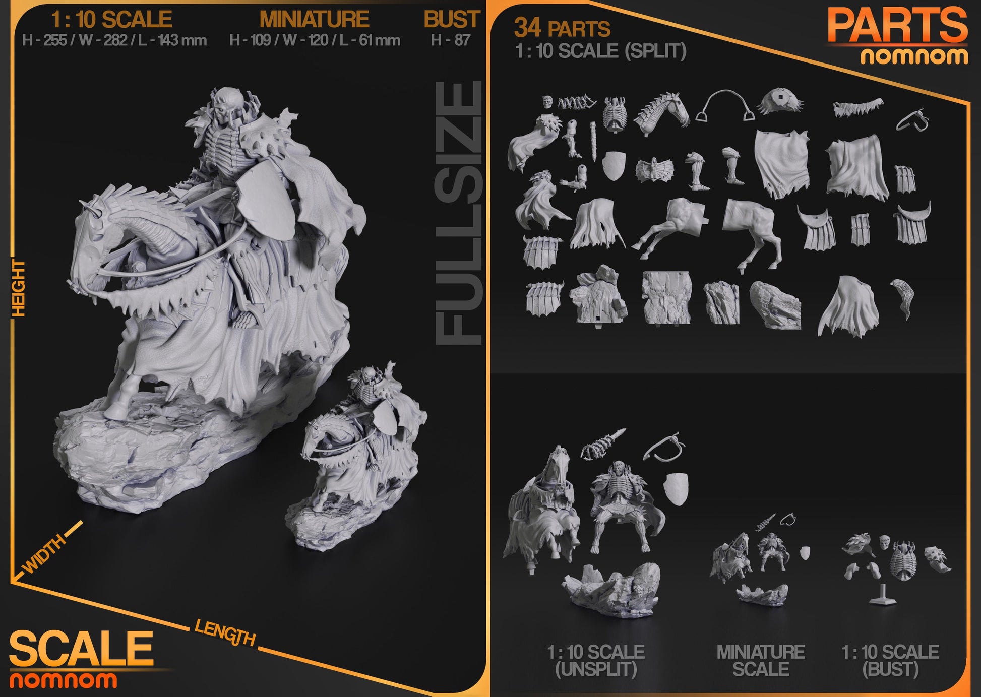 Skeletal Knight | Resin Garage Kit Figure Anime Manga Fan Art | Nomnom Figures