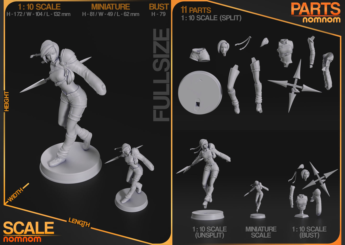 Materia Hunter | Resin Garage Kit Figure Game Fan Art | Nomnom Figures