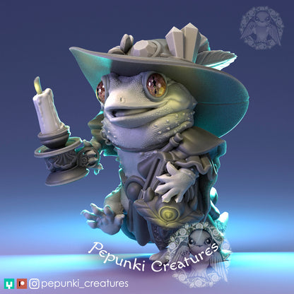 TokayGecko Wizard | Tabletop or Display Scale | D&D Humblewood TTRPG Miniature | Pepunki Creatures