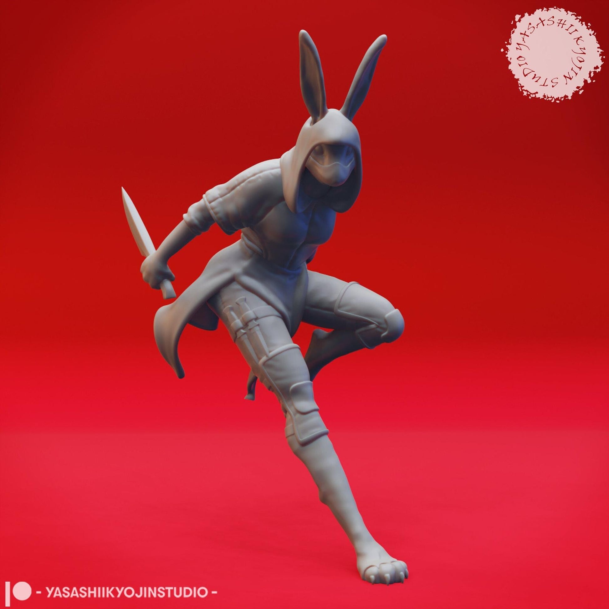 Rabbitfolk | TABLETOP SCALE | D&D TTRPG Monster Miniature | Yasashii Kyojin Studio
