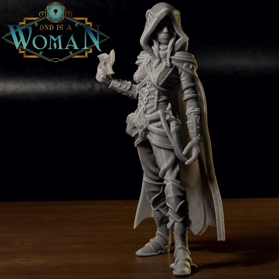 Drow Rogue | D&D TTRPG Miniature | DnD Is A Woman | NO BASE
