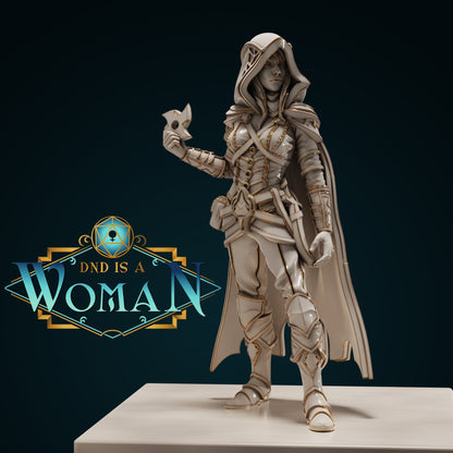 Drow Rogue | D&D TTRPG Miniature | DnD Is A Woman | NO BASE