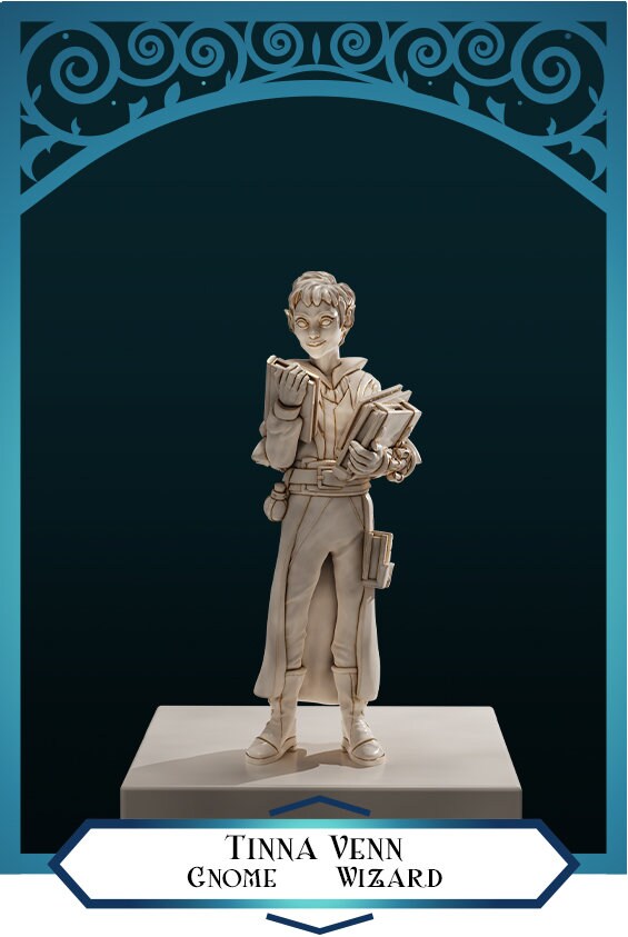 Gnome Wizard | D&D TTRPG Miniature | DnD Is A Woman | NO BASE