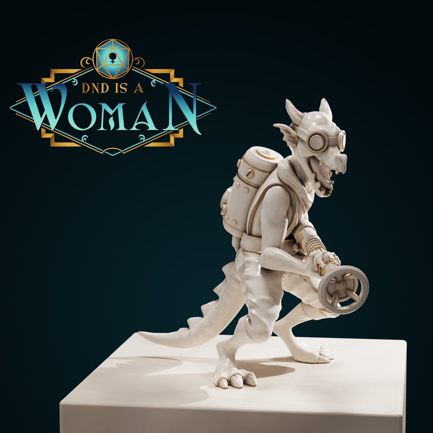 Kobold Engineer | D&D TTRPG Miniature | DnD Is A Woman | NO BASE