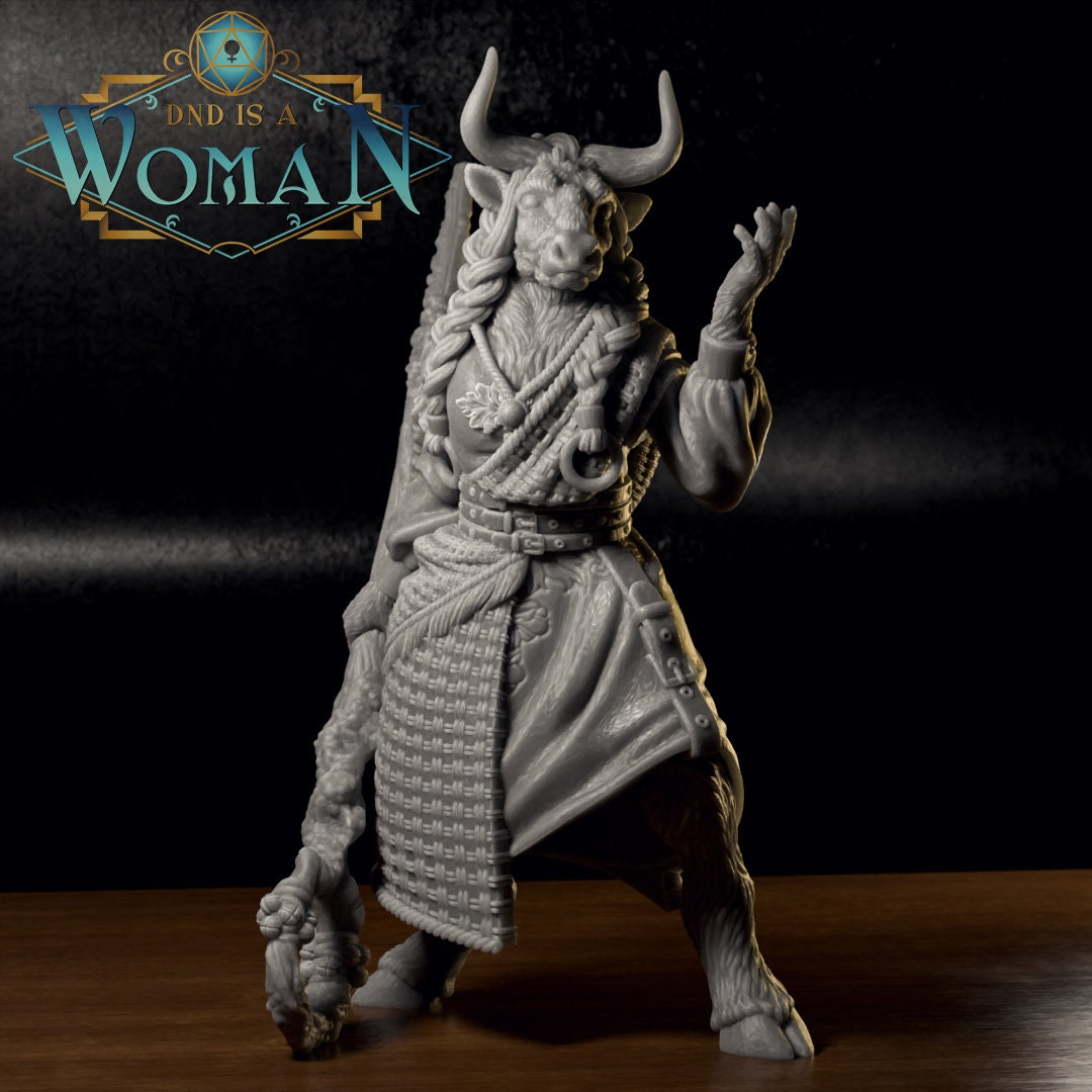 Minotaur Druid | D&D TTRPG Miniature | DnD Is A Woman | NO BASE