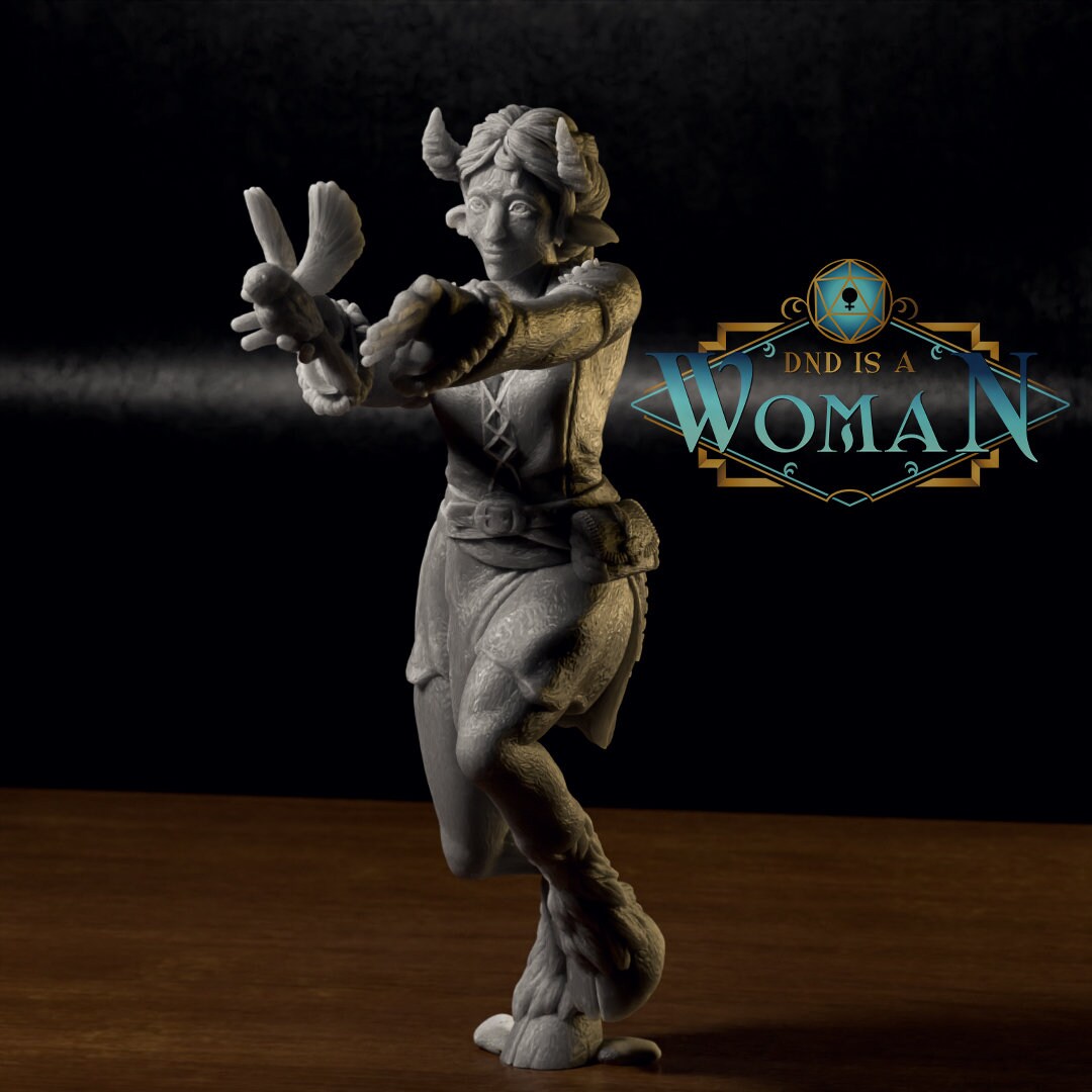 Satyr Druid | D&D TTRPG Miniature | DnD Is A Woman | NO BASE