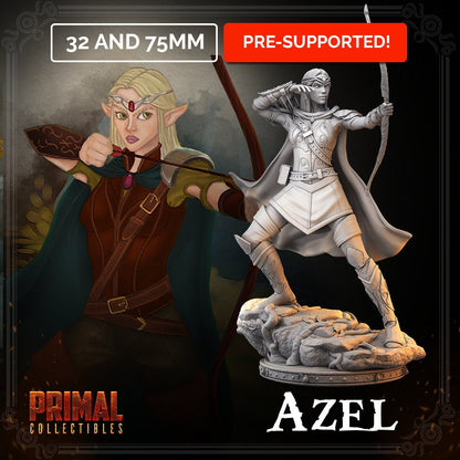 Azel Female Elf | Tabletop Scale | TTRPG D&D Miniature | Primal Collectibles