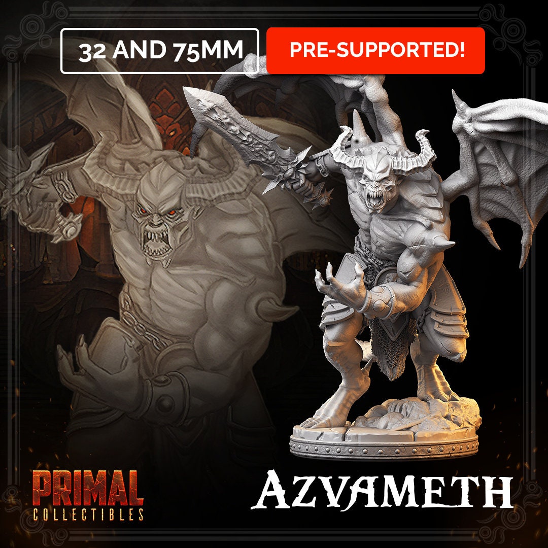 Azvameth Gargoyle | Tabletop Scale | TTRPG D&D Miniature | Primal Collectibles