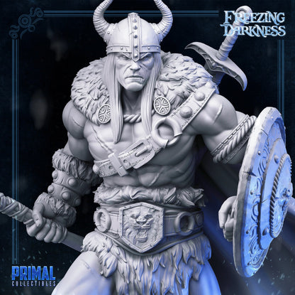 Barbarian Kreyvos | Freezing Darkness | TTRPG D&D Miniature | Primal Collectibles