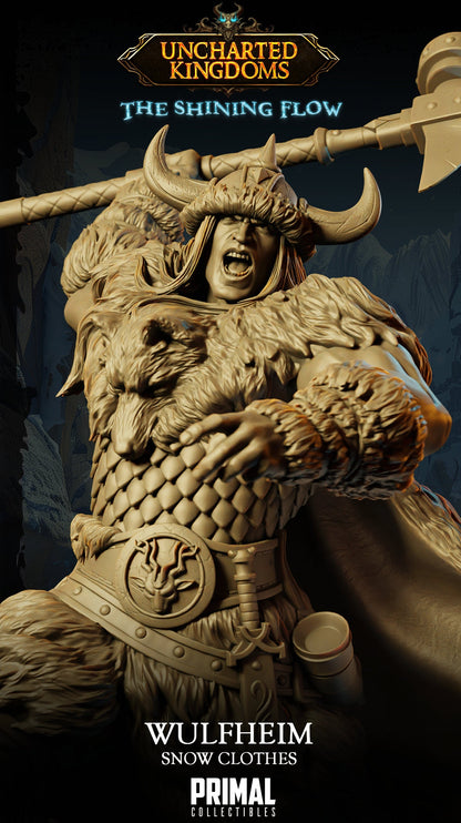 Barbarian Wulfheim Attack | Uncharted Kingdoms | TTRPG D&D Miniature | Primal Collectibles