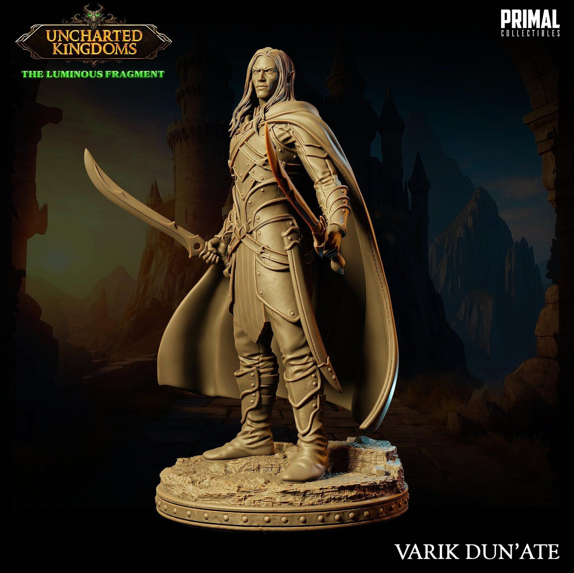 Dark Elf Varik | Tabletop Scale | TTRPG D&D Miniature | Primal Collectibles