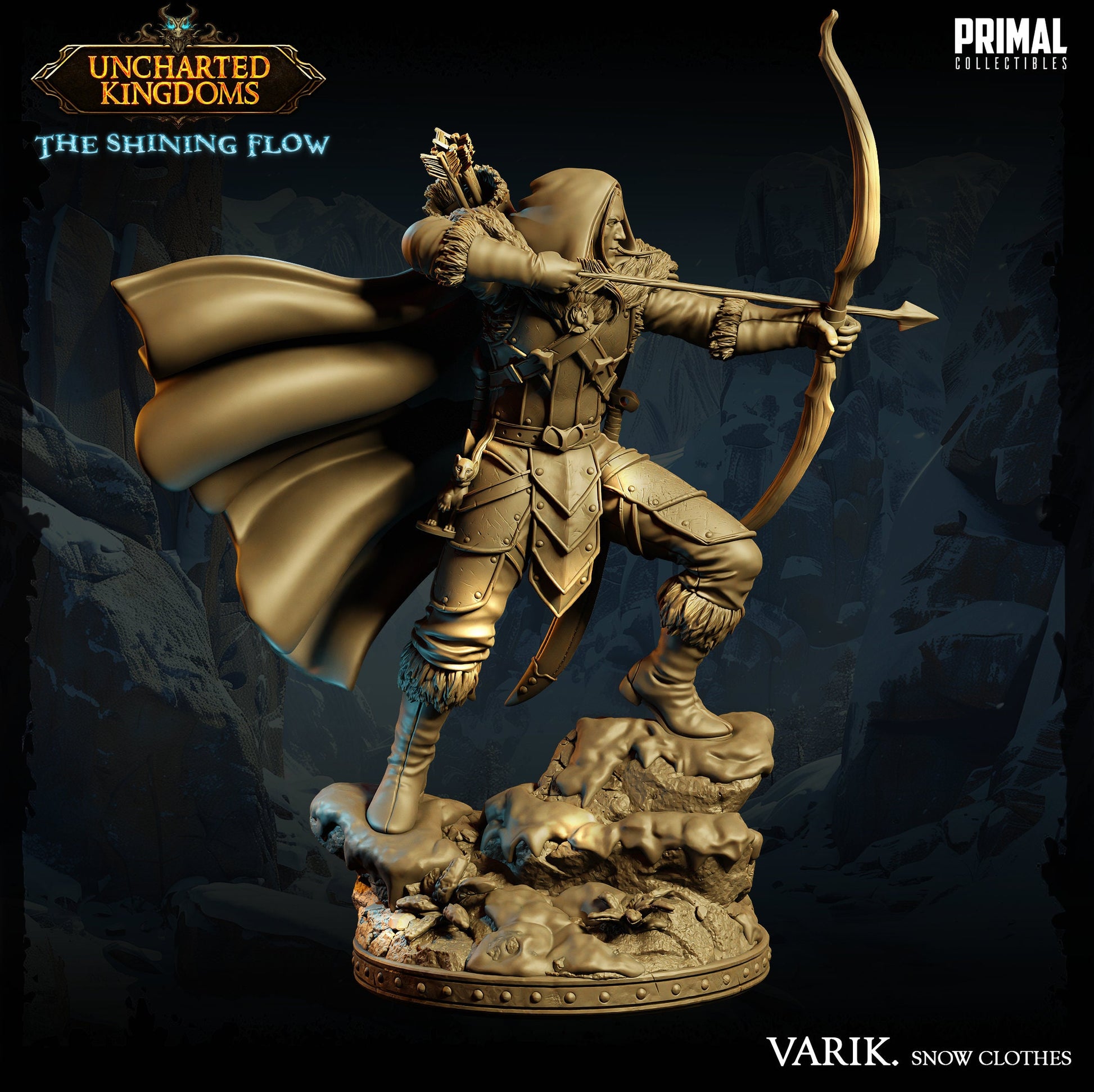 Dark Elf Varik Snow Clothes | Tabletop Scale | TTRPG D&D Miniature | Primal Collectibles