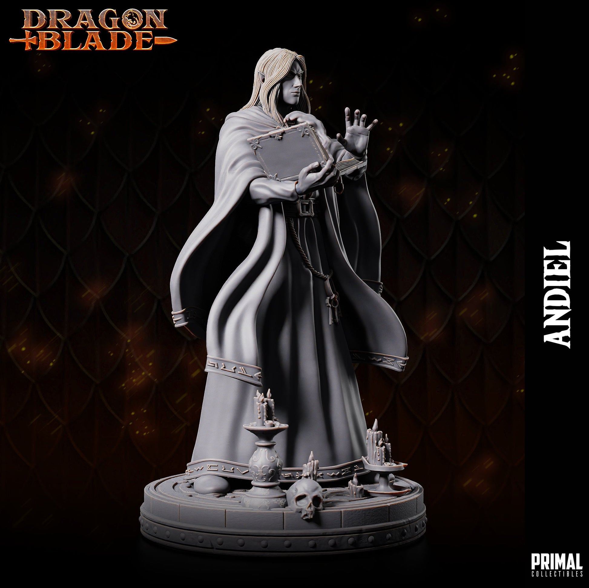 Dark Elf Wizard Andiel | Tabletop Scale | TTRPG D&D Miniature | Primal Collectibles