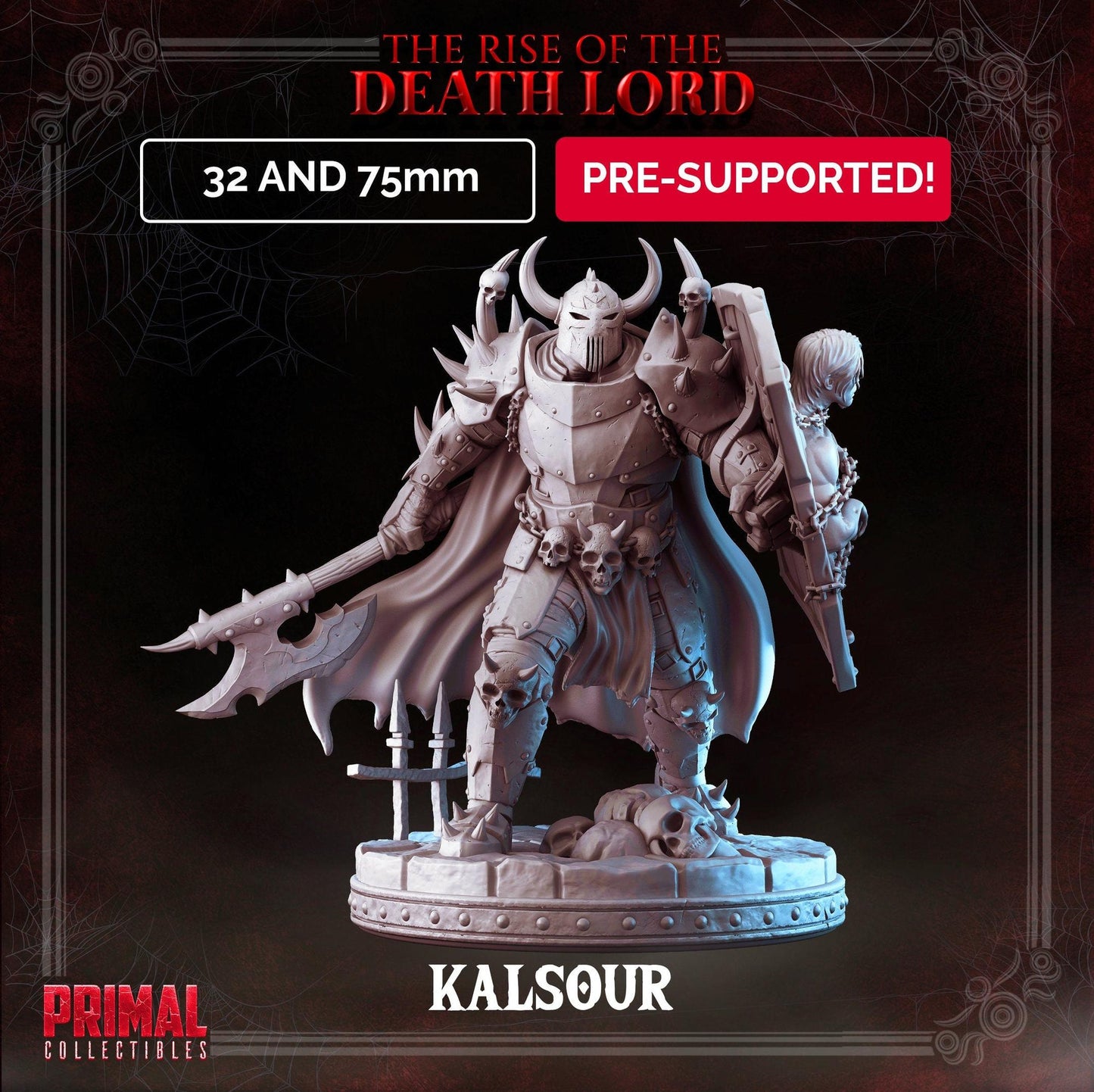 Dark Knight Kalsour | Tabletop Scale | TTRPG D&D Miniature | Primal Collectibles
