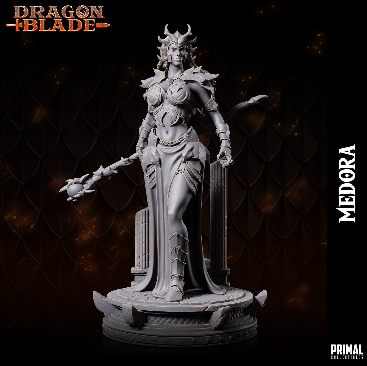 Dark Queen Dragon Medora | Tabletop Scale | TTRPG D&D Miniature | Primal Collectibles