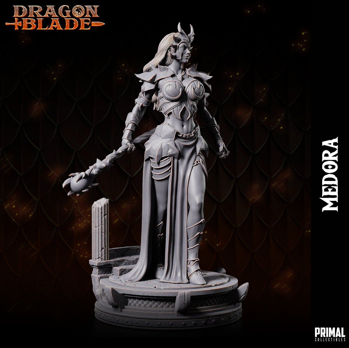 Dark Queen Dragon Medora | Tabletop Scale | TTRPG D&D Miniature | Primal Collectibles