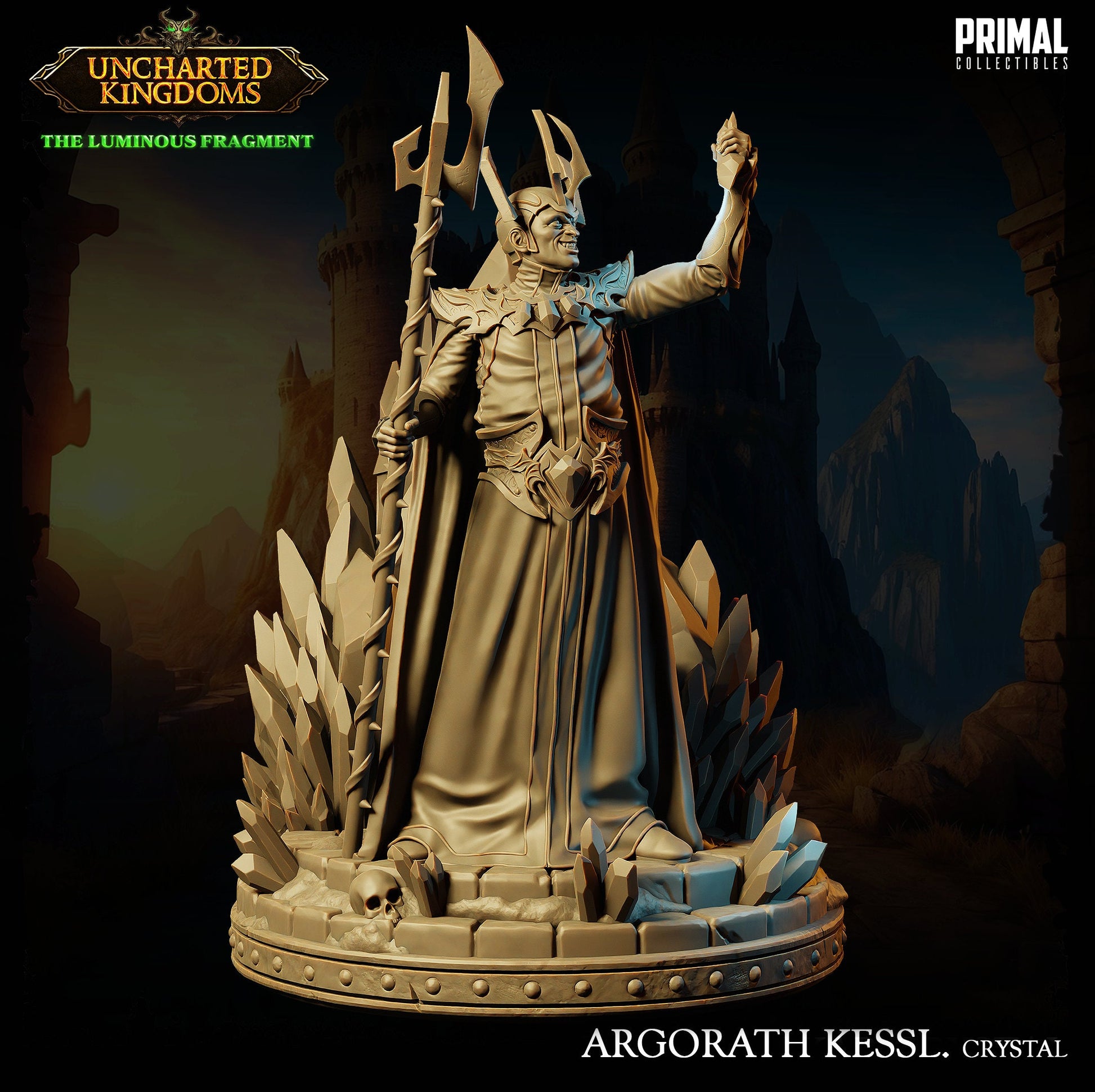 Dark Wizard Agorath Kessl Crystal | Tabletop Scale | TTRPG D&D Miniature | Primal Collectibles