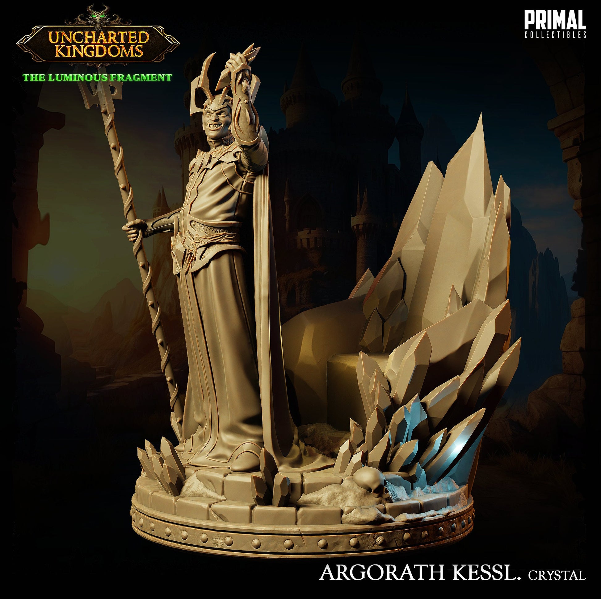 Dark Wizard Agorath Kessl Crystal | Tabletop Scale | TTRPG D&D Miniature | Primal Collectibles