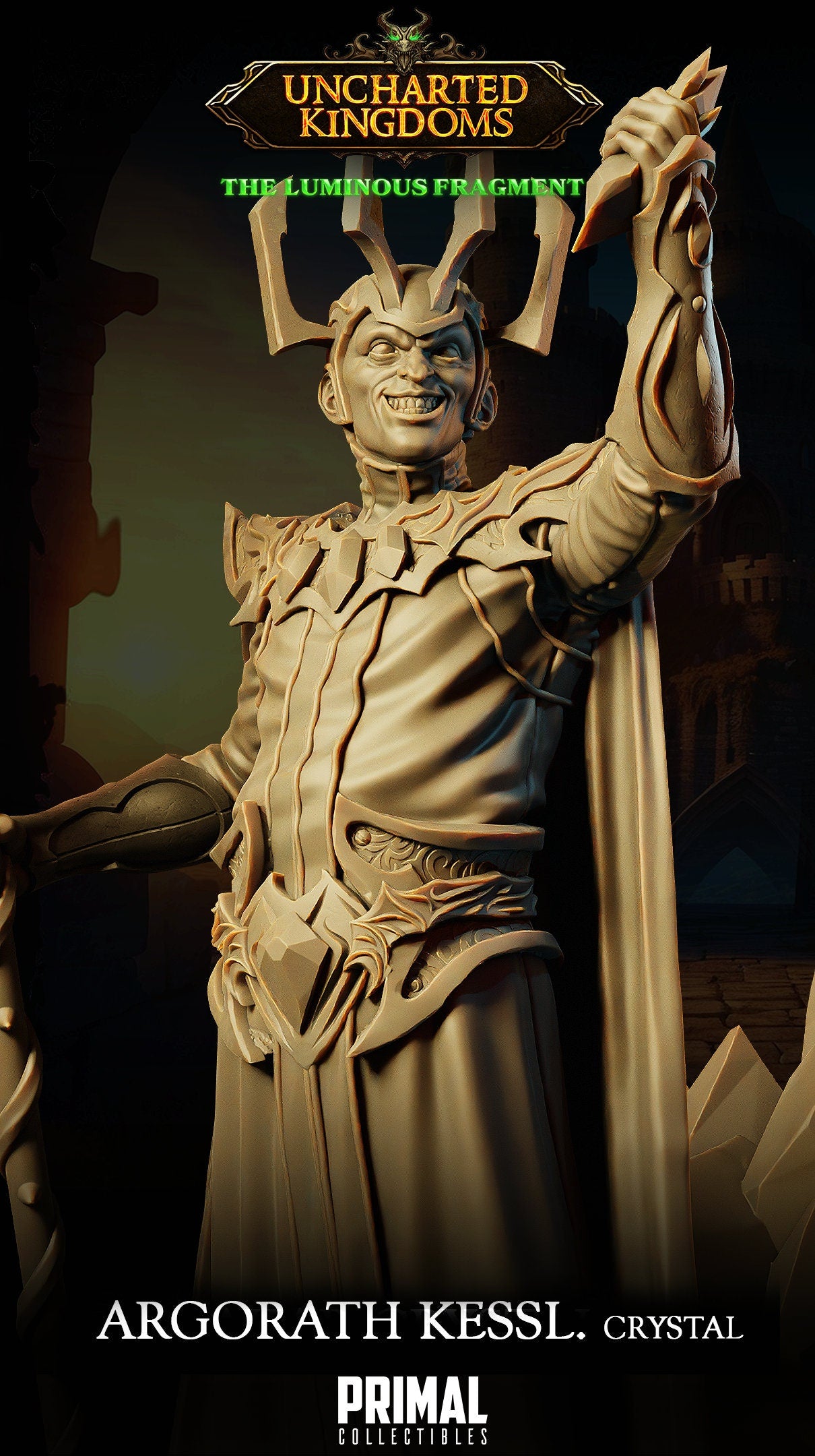 Dark Wizard Agorath Kessl Crystal | Tabletop Scale | TTRPG D&D Miniature | Primal Collectibles