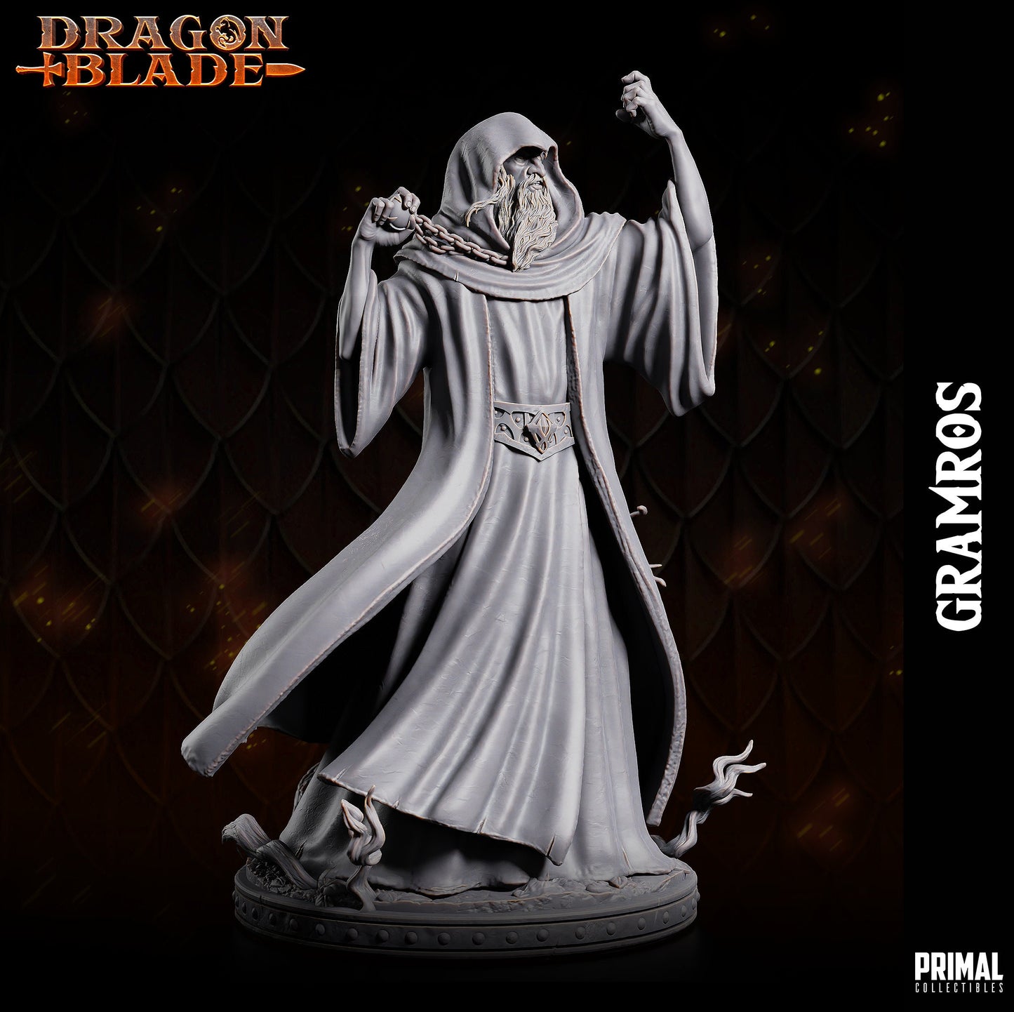 Dark Wizard Gramros | Tabletop Scale | TTRPG D&D Miniature | Primal Collectibles