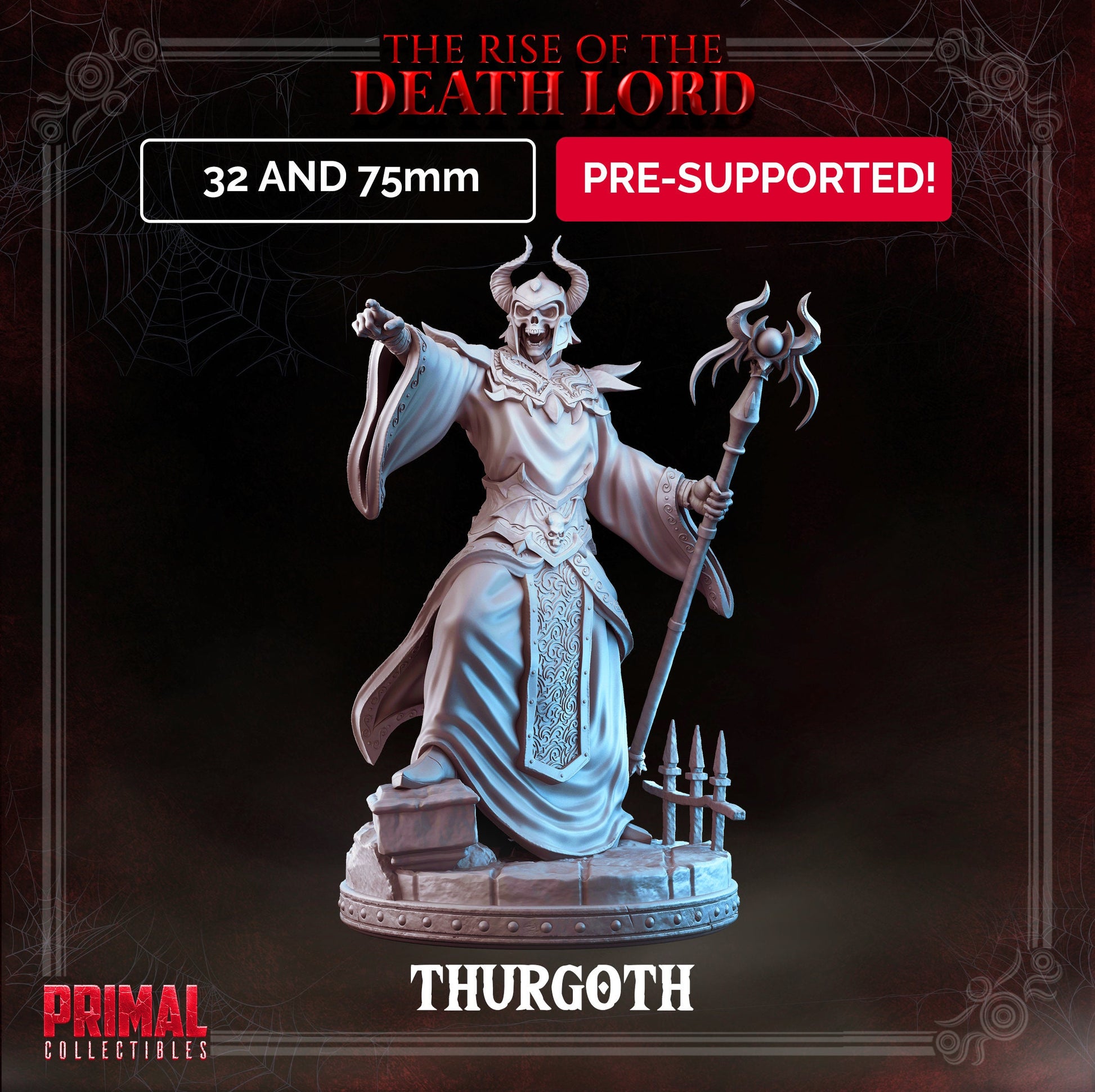 Death Lord Turgoth | Tabletop Scale | TTRPG D&D Miniature | Primal Collectibles
