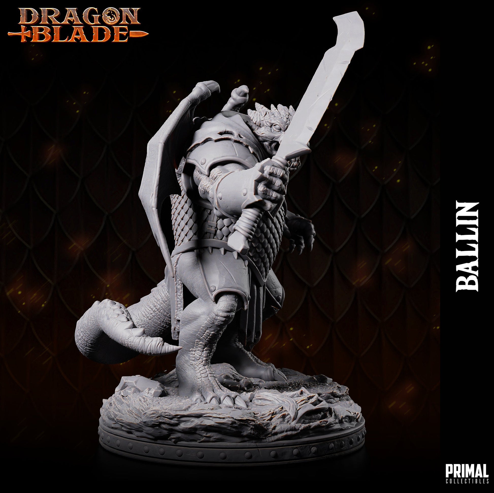 Draconian Warrior Ballin | Tabletop Scale | TTRPG D&D Miniature | Primal Collectibles