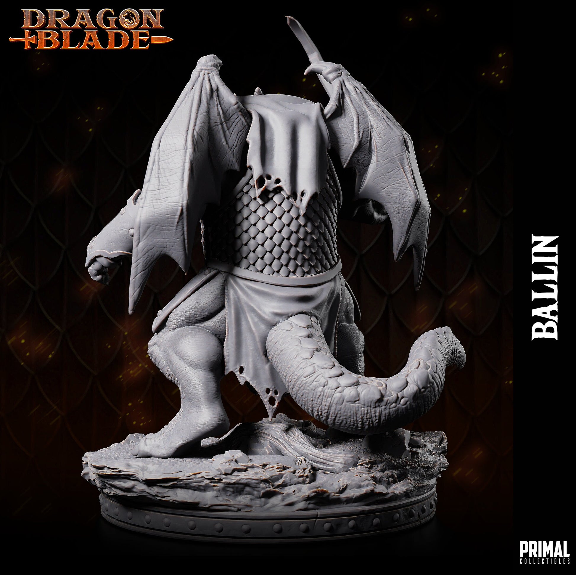 Draconian Warrior Ballin | Tabletop Scale | TTRPG D&D Miniature | Primal Collectibles