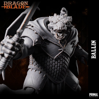 Draconian Warrior Ballin | Dragonblade | TTRPG D&D Miniature | Primal Collectibles