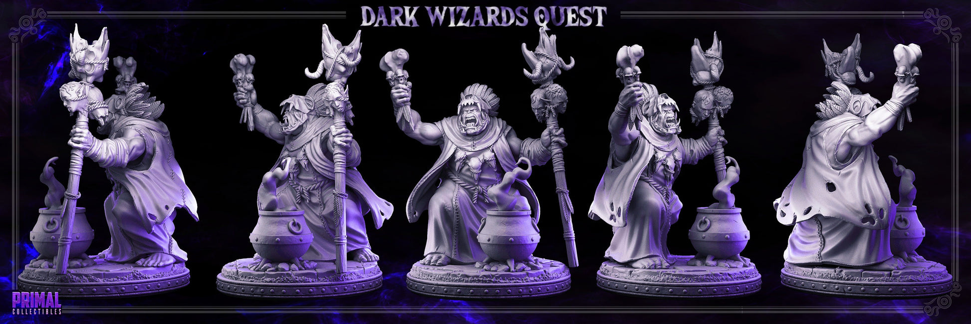 Dunkun Orc Shaman | Tabletop Scale | TTRPG D&D Miniature | Primal Collectibles