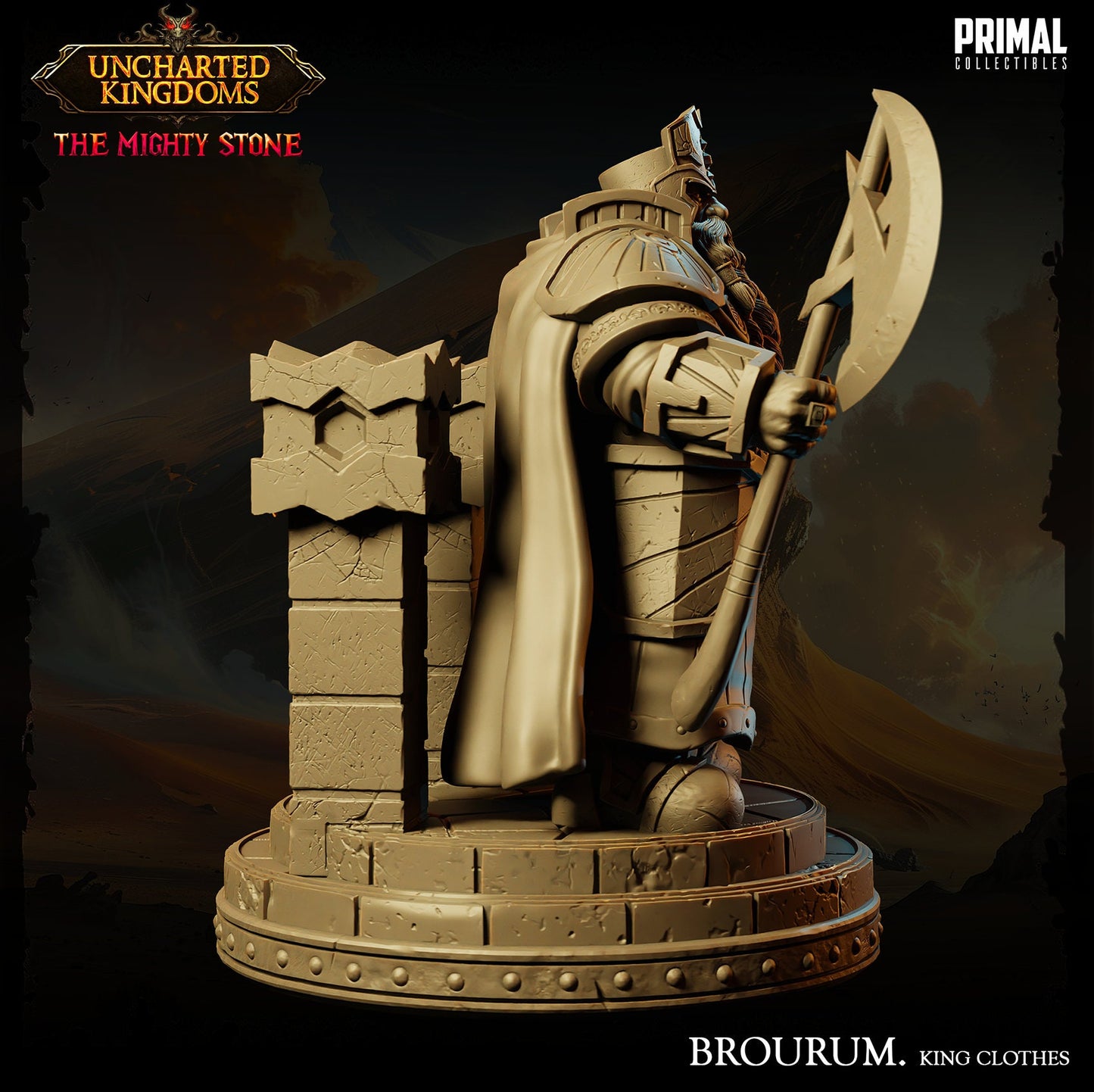 Dwarf Brourum King Clothes | Tabletop Scale | TTRPG D&D Miniature | Primal Collectibles