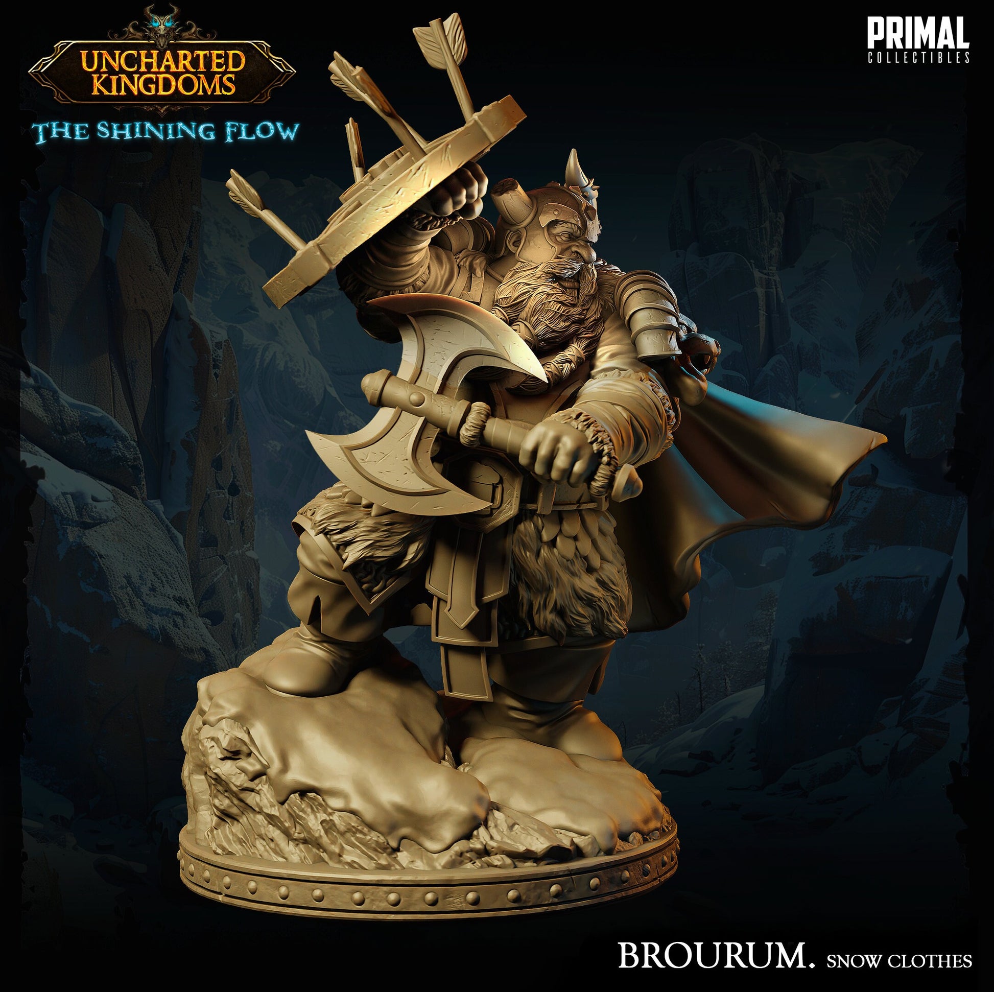 Dwarf Brourum Snow Clothes | Tabletop Scale | TTRPG D&D Miniature | Primal Collectibles