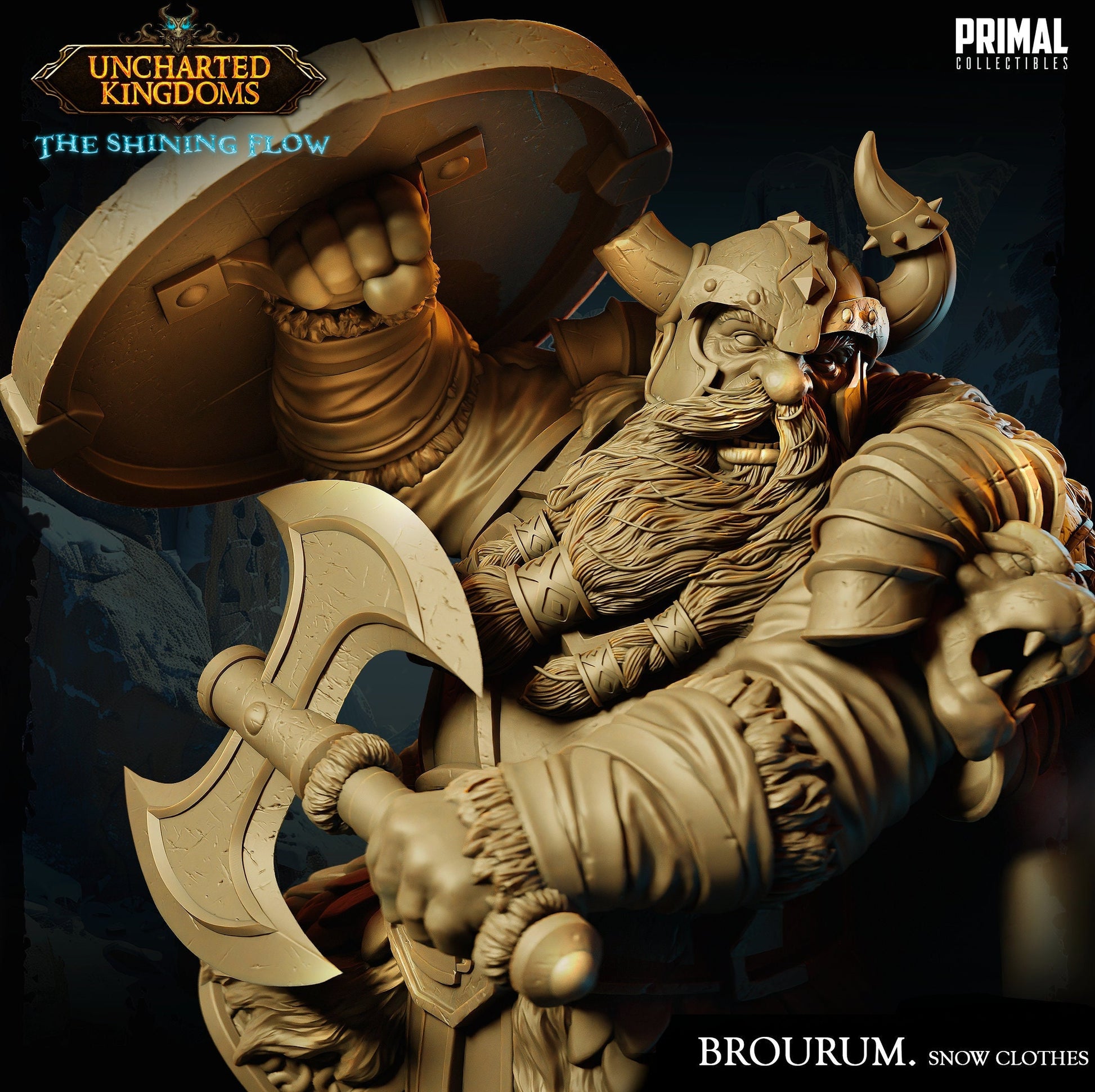 Dwarf Brourum Snow Clothes | Tabletop Scale | TTRPG D&D Miniature | Primal Collectibles