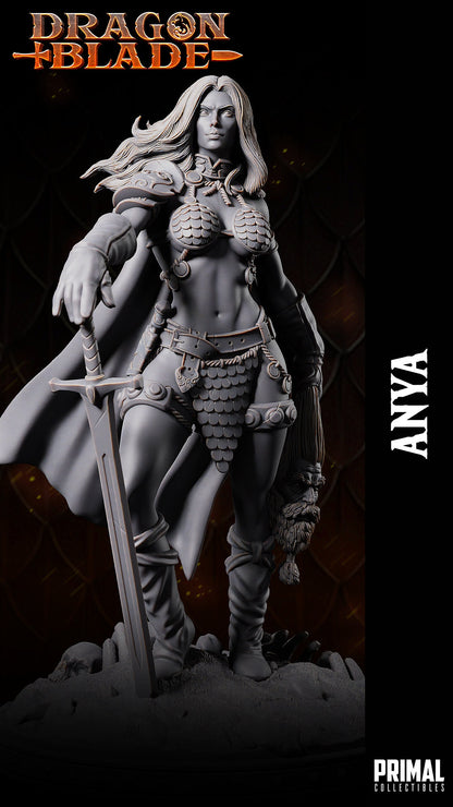 Female Barbarian Anya | Dragonblade | TTRPG D&D Miniature | Primal Collectibles