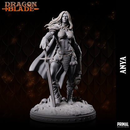 Female Barbarian Anya | Dragonblade | TTRPG D&D Miniature | Primal Collectibles
